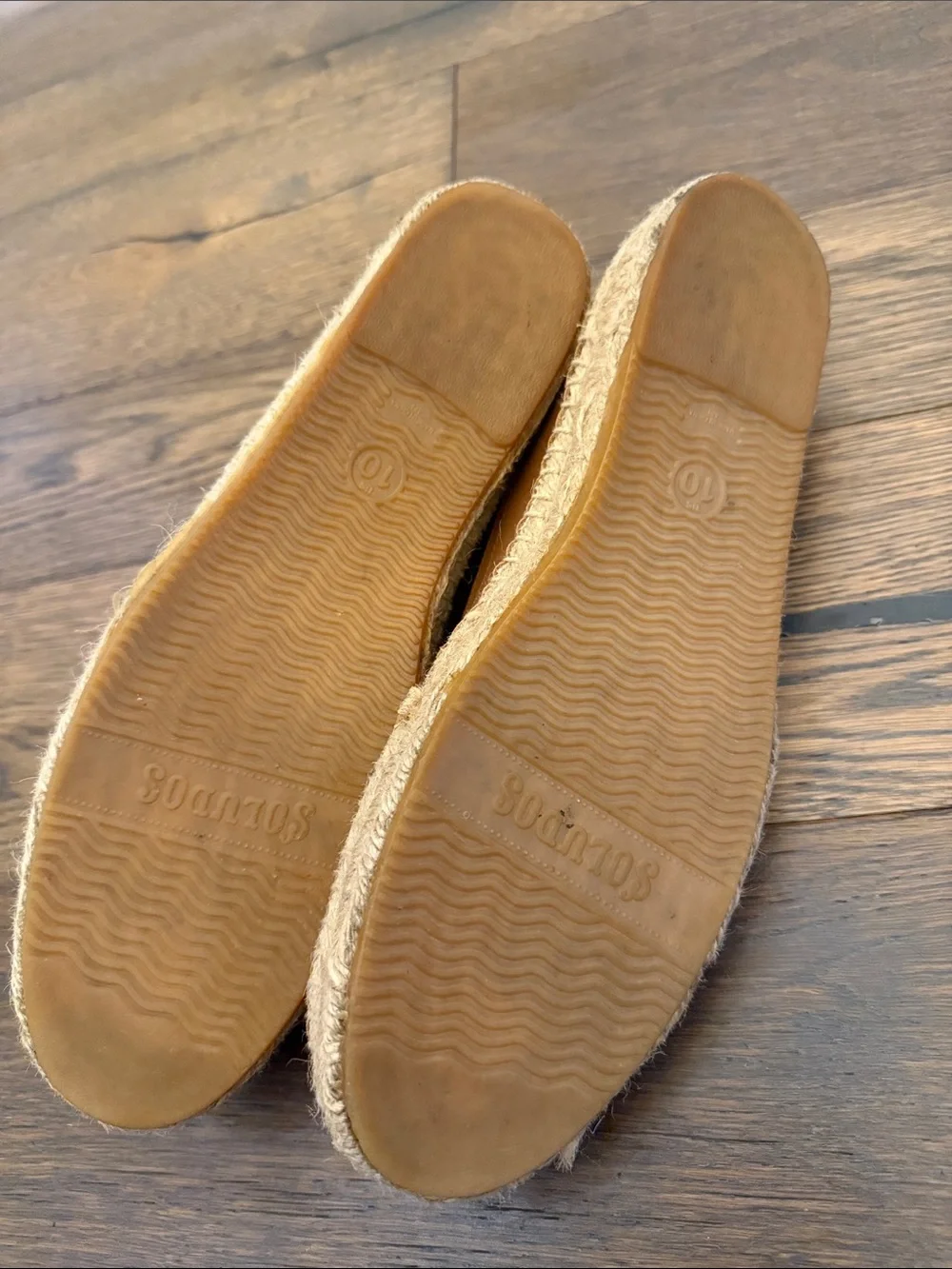 Soludos brown leather smoking espadrilles size 10